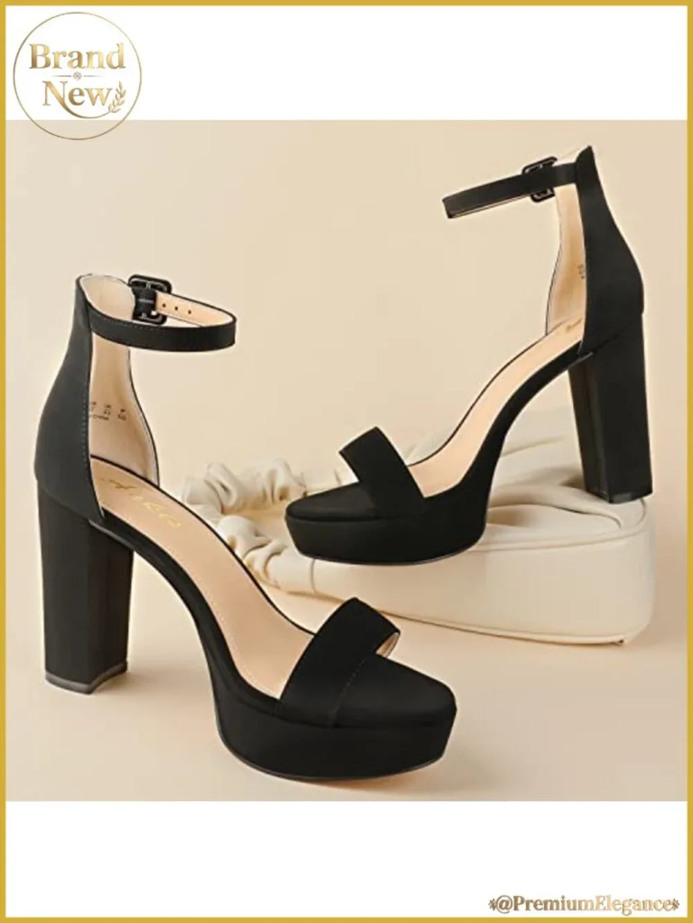 Platform Chunky Heeled Sandals with Memory Foam Arch Support Open Toe